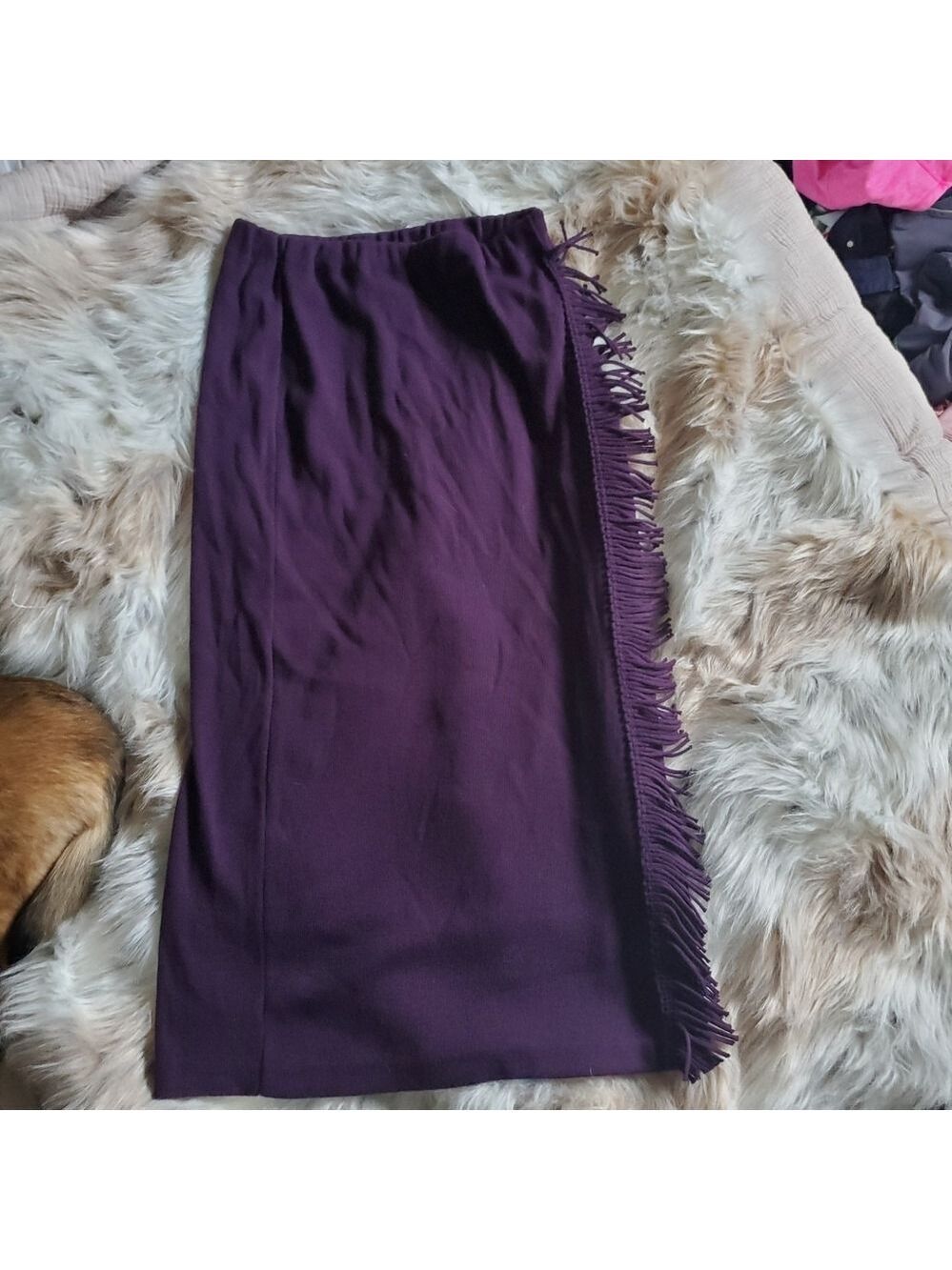 Nina Leonard Vintage Maxi Skirt Purple